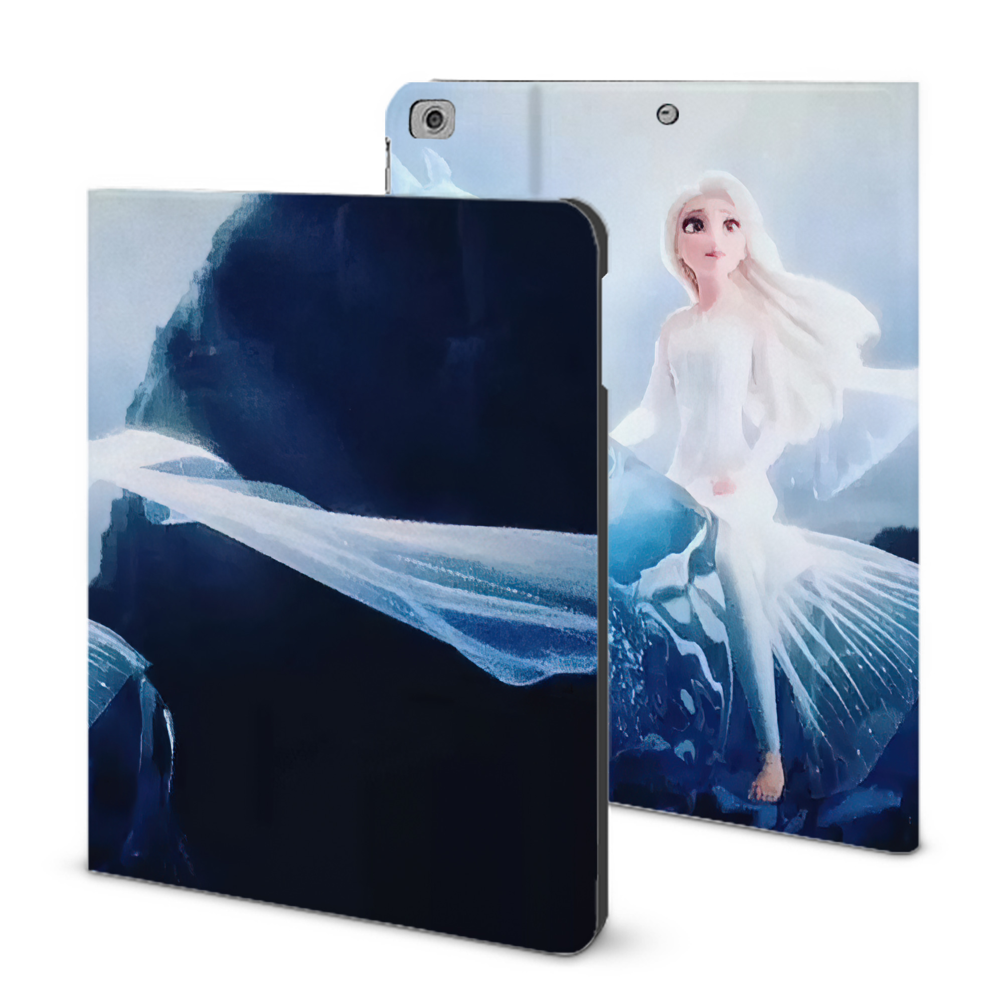 （画像用） アナと雪の女王 アンナ エルサ Frozen Anna Elsa IPad ケース ブック型 PUレザー TPU 耐衝撃 軽量 薄型 ペン収納なし 全面保護 IPad 各モデル対応